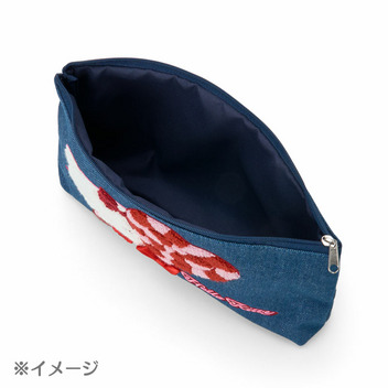 マイメロディ サガラ刺繍 デニムポーチ