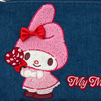 マイメロディ サガラ刺繍 デニムポーチ