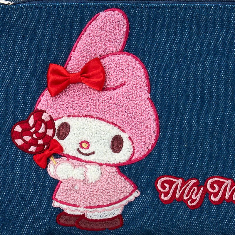 マイメロディ サガラ刺繍 デニムポーチ