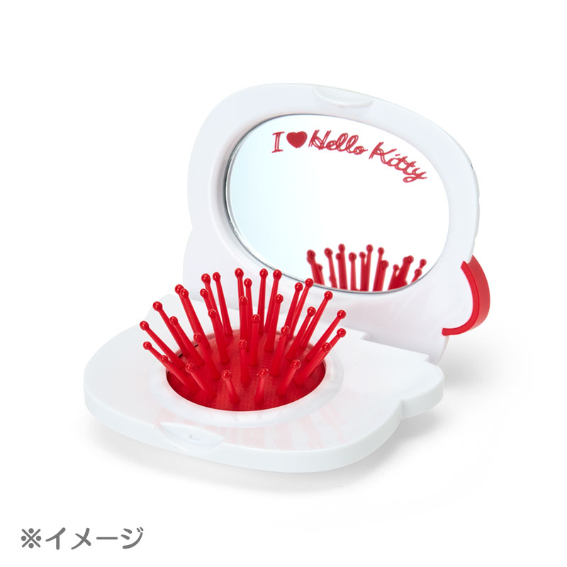 ハローキティ ミラー付きコンパクトヘアブラシ（I Love Hello Kitty）