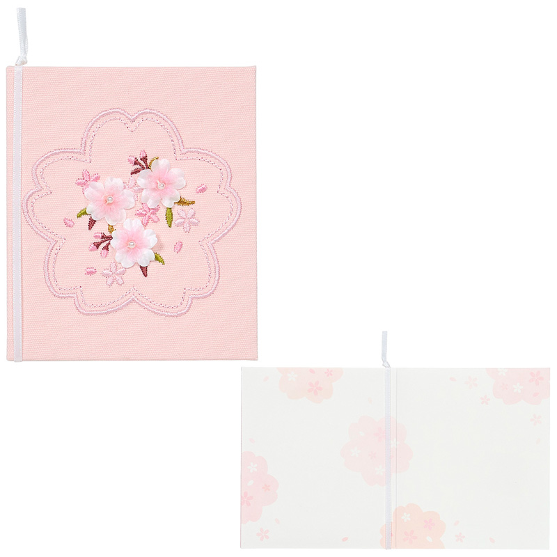 グリーティングカード 春　刺しゅう桜