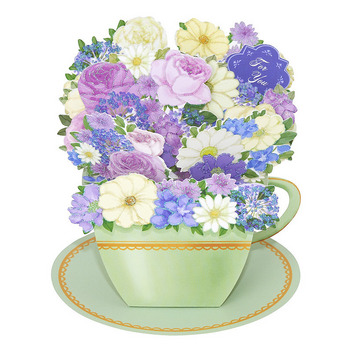  多目的　ティーカップにブルーの花