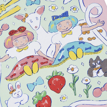  誕生日祝い　絵本 リボンの枠の中にふたり