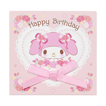 マイメロディ 誕生日祝い　ミニカード　マイメロディ　ピンクのリボン