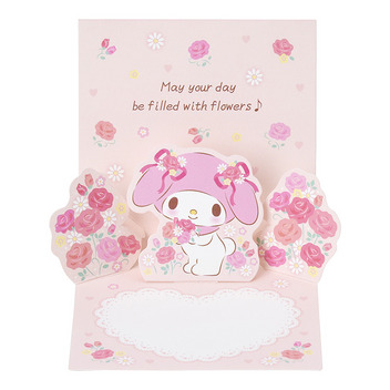 マイメロディ 誕生日祝い　ミニカード　マイメロディ　ピンクのリボン