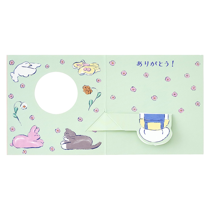 グリーティングカード 感謝　ミニカード　白い犬
