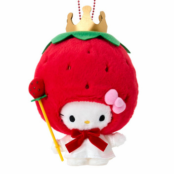 ハローキティ マスコットホルダー（いちごの王さまなりきり）