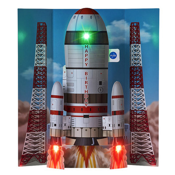  誕生日祝い　ライト＆メロディー　宇宙ロケット