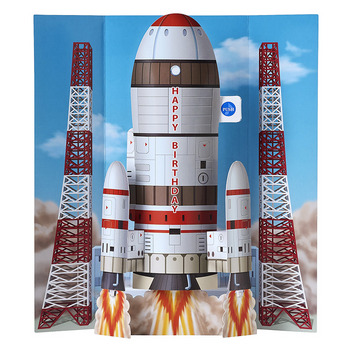  誕生日祝い　ライト＆メロディー　宇宙ロケット