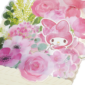グリーティングカード 多目的　マイメロディ花かご