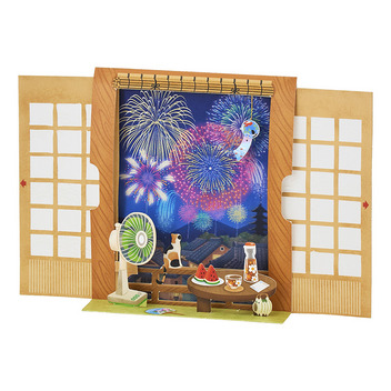  サマー　和室から見える花火