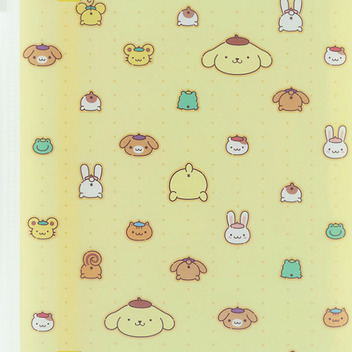 ポムポムプリン ゴムバンド付きクリアファイル5ポケット