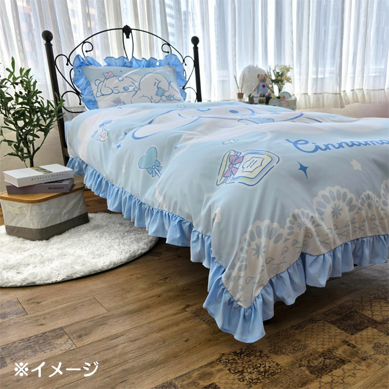 シナモロール＆みるく フリル付き布団カバー3点セット（シングル和洋共通）