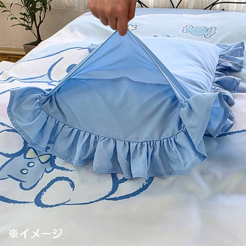 シナモロール＆みるく フリル付き布団カバー3点セット（シングル和洋共通）