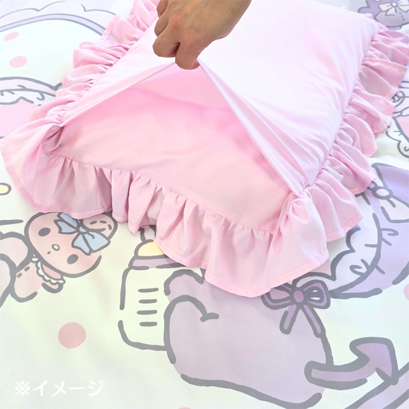 マイメロディ&クロミ フリル付き布団カバー3点セット（シングル和洋共通）
