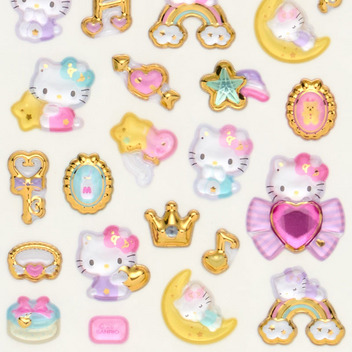ハローキティ 金箔ぷっくりシール