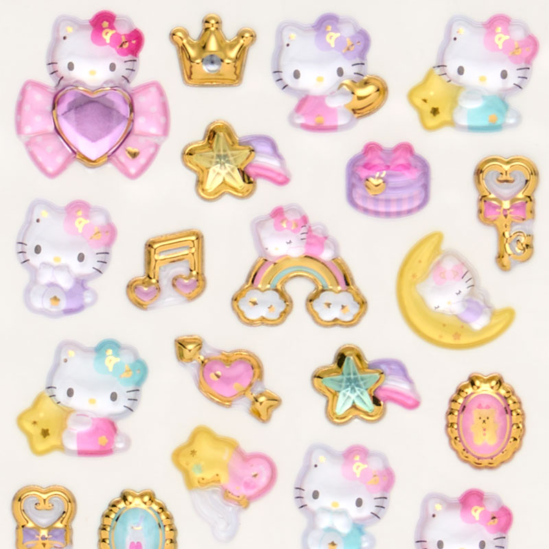ハローキティ 金箔ぷっくりシール