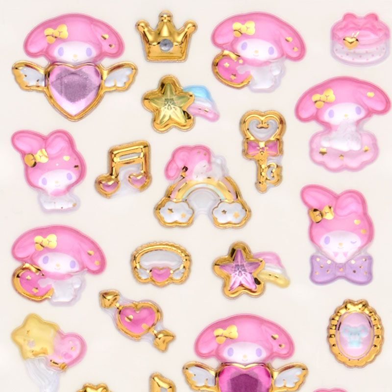マイメロディ 金箔ぷっくりシール
