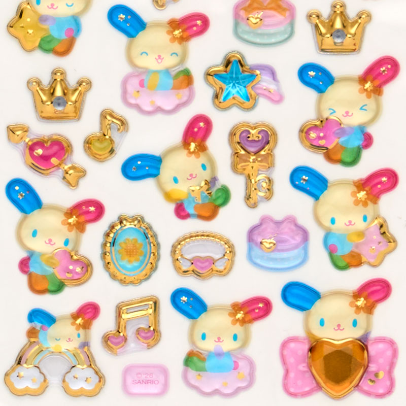 ウサハナ 金箔ぷっくりシール