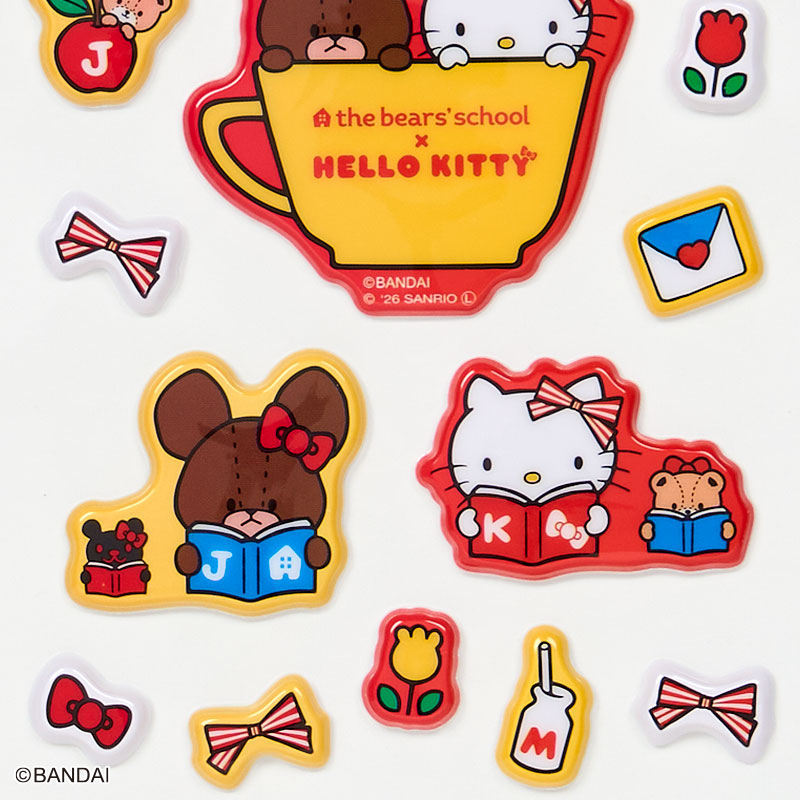 ハローキティ くまのがっこう ぷっくりシール