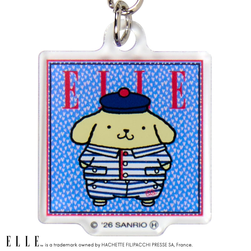 ポムポムプリン ELLE 3連アクリルキーホルダー（セーラー）