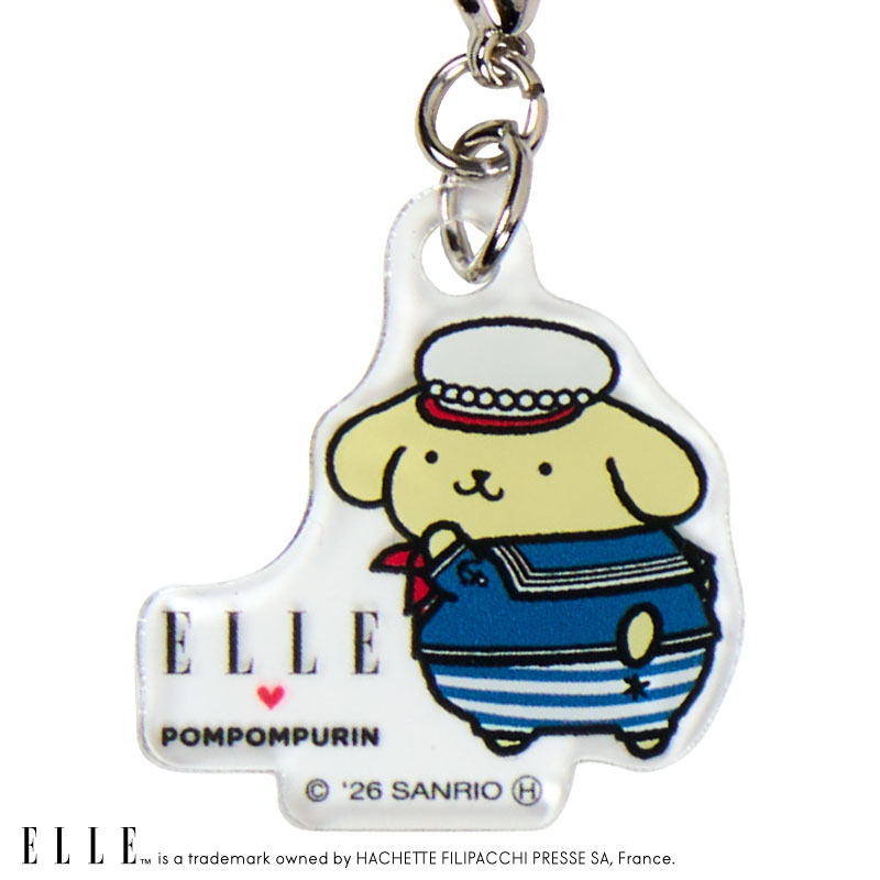 ポムポムプリン ELLE 3連アクリルキーホルダー（セーラー）