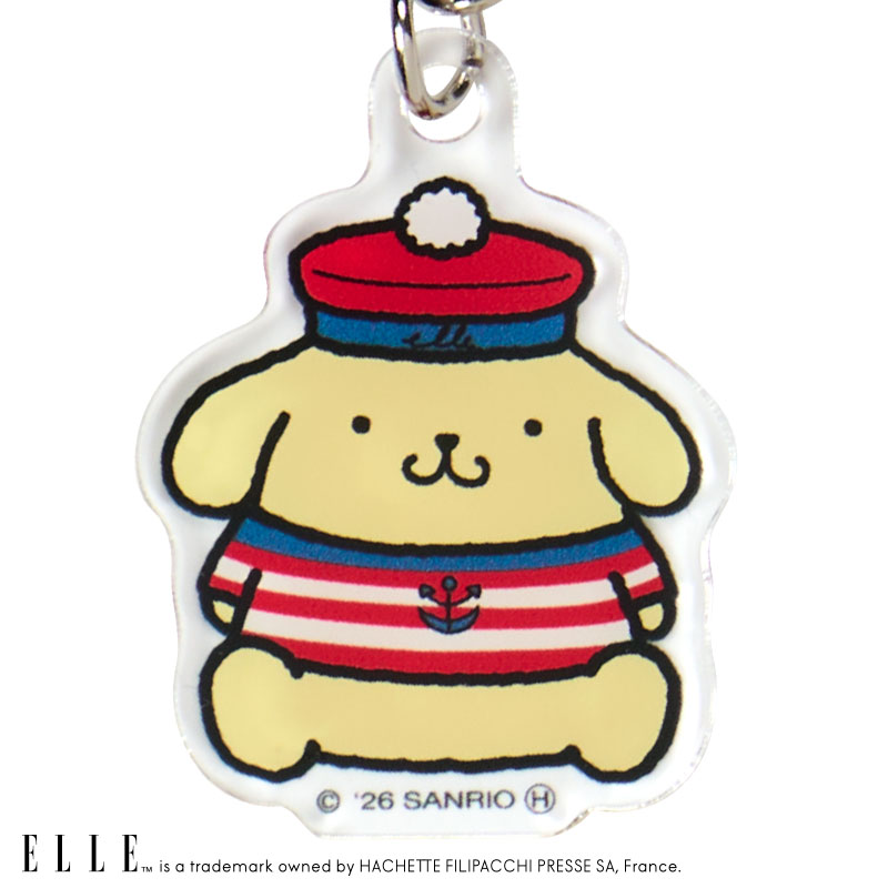 ポムポムプリン ELLE 3連アクリルキーホルダー（セーラー）
