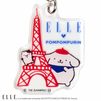 ポムポムプリン ELLE 3連アクリルキーホルダー（パリ）