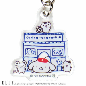 ポムポムプリン ELLE 3連アクリルキーホルダー（パリ）