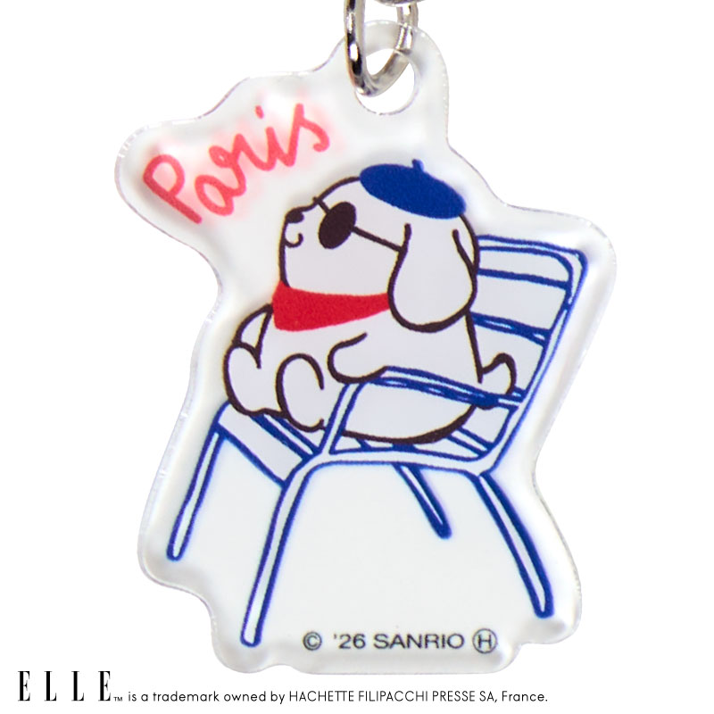 ポムポムプリン ELLE 3連アクリルキーホルダー（パリ）