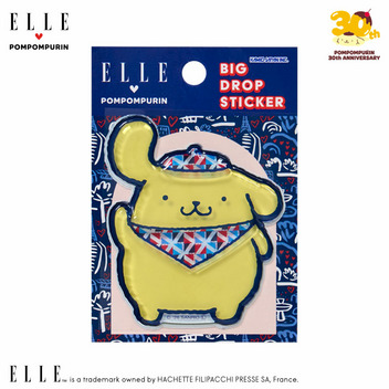 ポムポムプリン ELLE 立体ドロップシール（スカーフ）