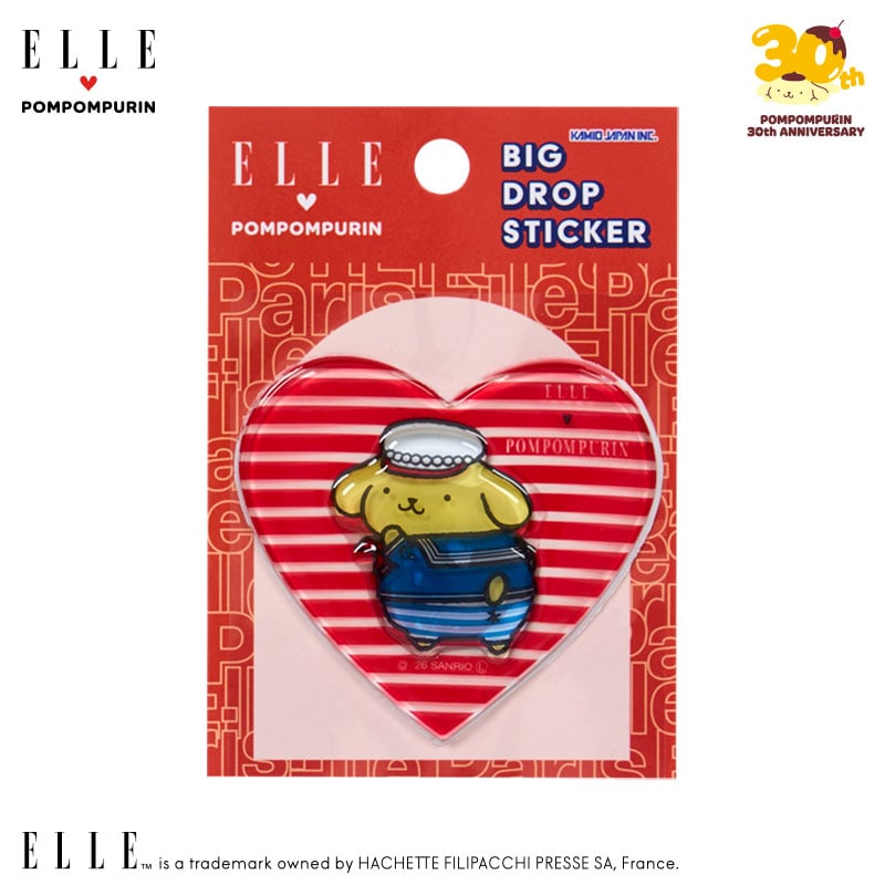 ポムポムプリン ELLE 立体ドロップシール（セーラー）