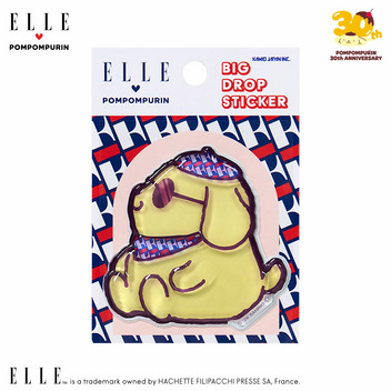 ポムポムプリン ELLE 立体ドロップシール（サングラス）