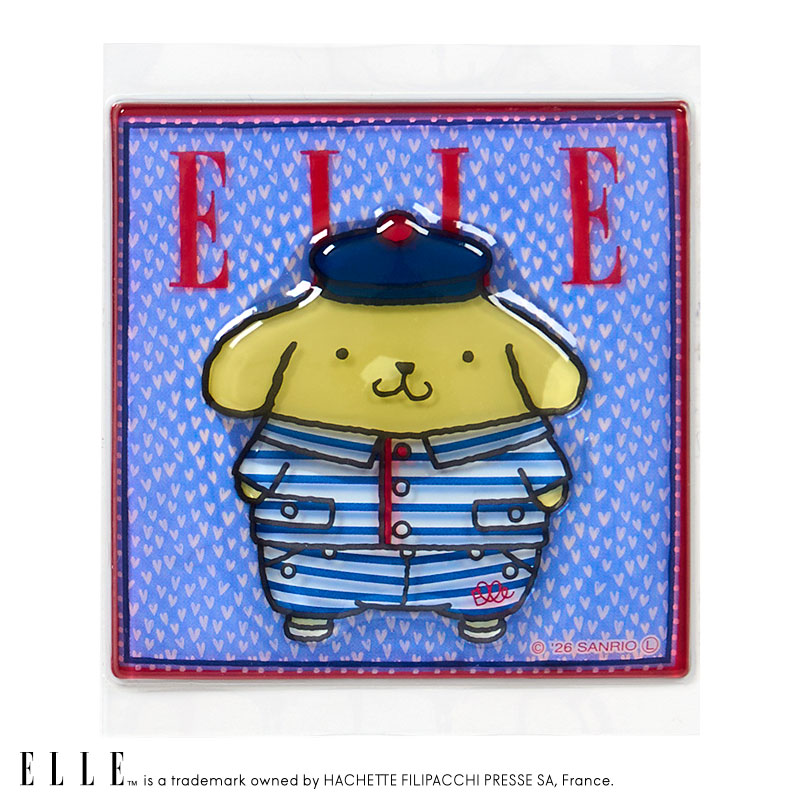 ポムポムプリン ELLE 立体ドロップシール（ボーダー）