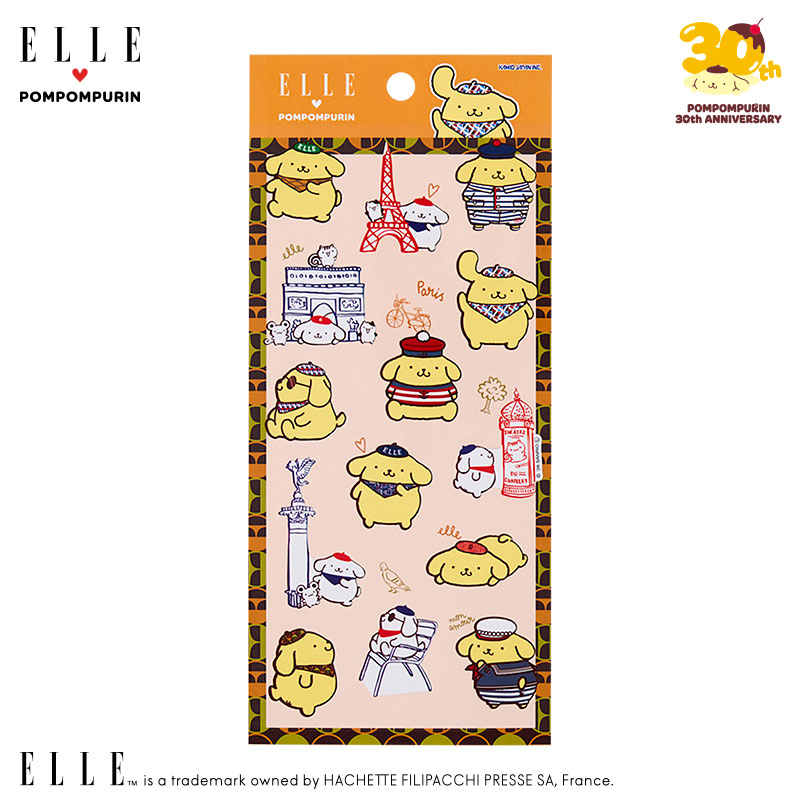ポムポムプリン ELLE ステッカー（パリ）