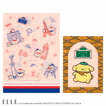 ポムポムプリン ELLE クリアファイルセット（パリでお出かけ）