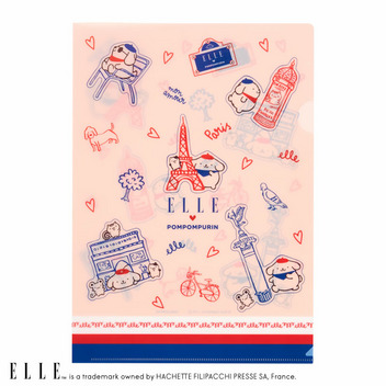ポムポムプリン ELLE クリアファイルセット（パリでお出かけ）