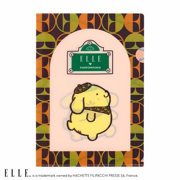 ポムポムプリン ELLE クリアファイルセット（パリでお出かけ）