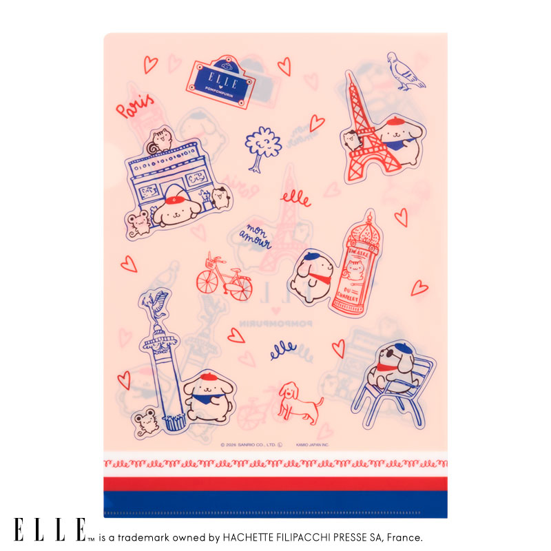 ポムポムプリン ELLE クリアファイルセット（パリでお出かけ）