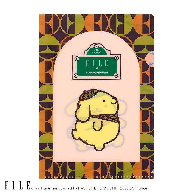 ポムポムプリン ELLE クリアファイルセット（パリでお出かけ）