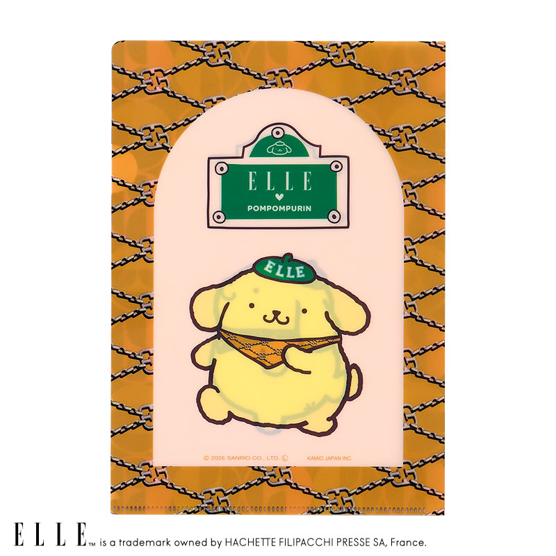 ポムポムプリン ELLE クリアファイルセット（パリでお出かけ）
