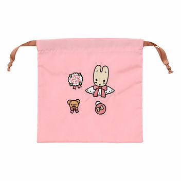 マロンクリーム 巾着（刺繍）