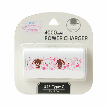 シュガーバニーズ USB Type-C コネクタ付き リチウムイオン充電器 4000mAh