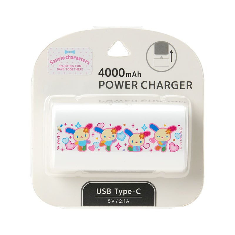 ウサハナ USB Type-C コネクタ付き リチウムイオン充電器 4000mAh