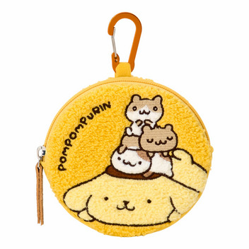 ポムポムプリン サークルサガラ刺繍ポーチ