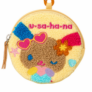 ウサハナ サークルサガラ刺繍ポーチ