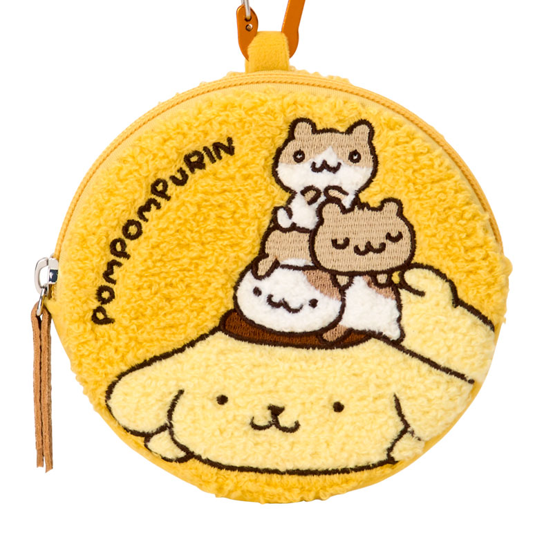 ポムポムプリン サークルサガラ刺繍ポーチ
