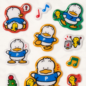 あひるのペックル ぷっくりシール（レトロ）