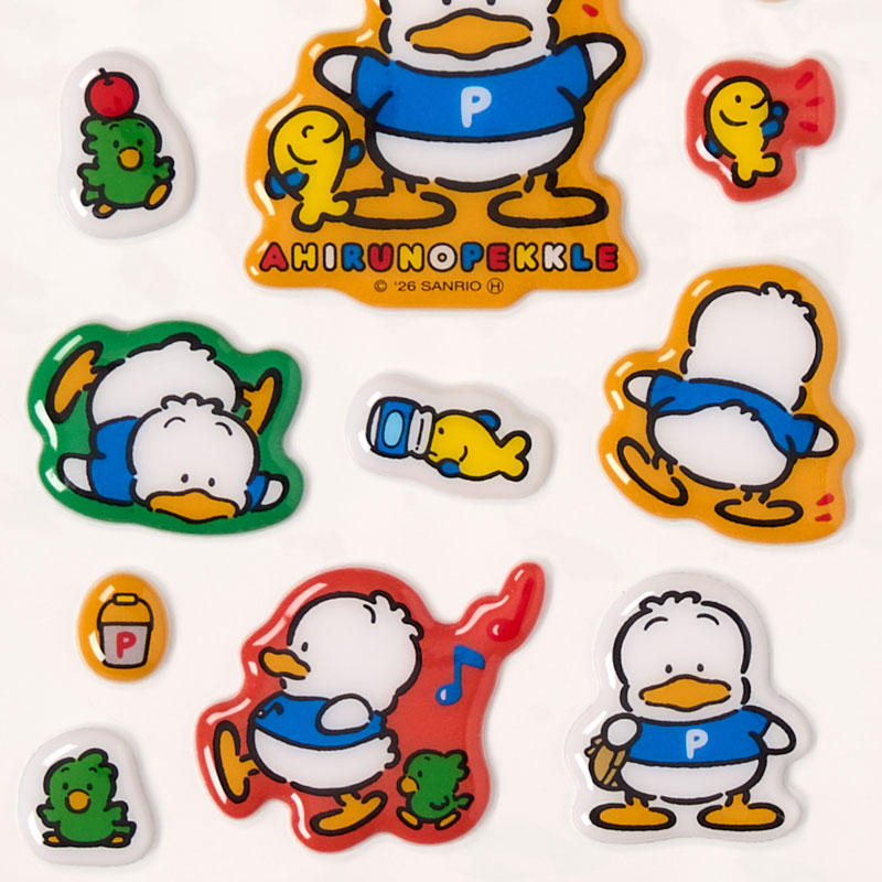 あひるのペックル ぷっくりシール（レトロ）