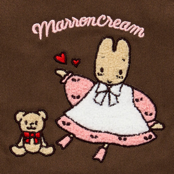 マロンクリーム サガラ刺繍巾着（レトロ）
